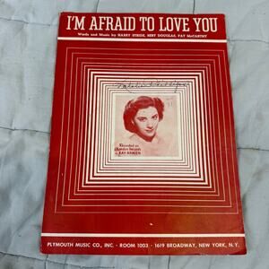 I'm Afraid To Love You 1946 Kay Armen Vintage Sheet Music